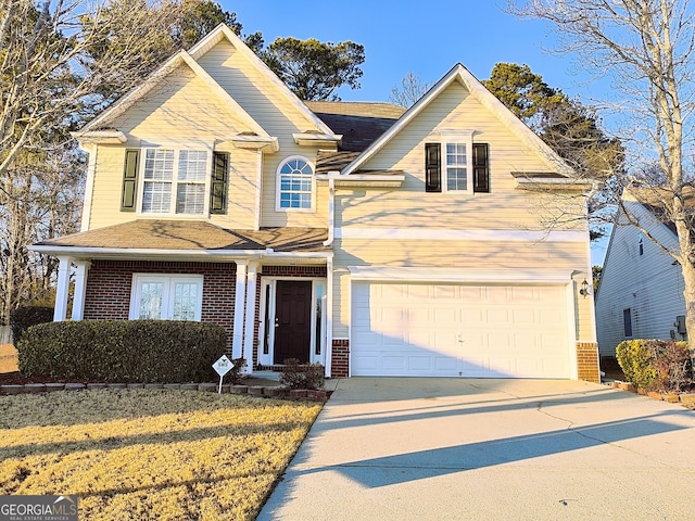 view of front of house featuring a garage