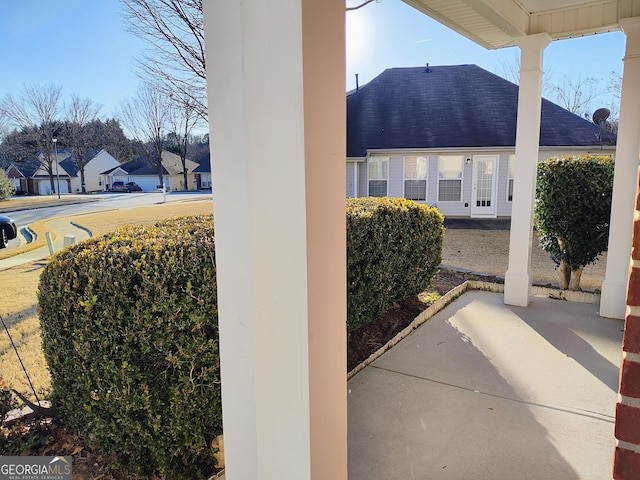 view of patio featuring a porch