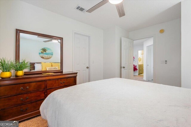 bedroom featuring ceiling fan