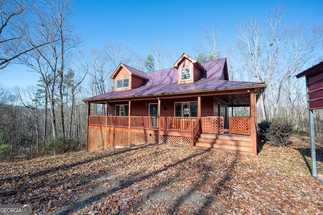 farmhouse with covered porch