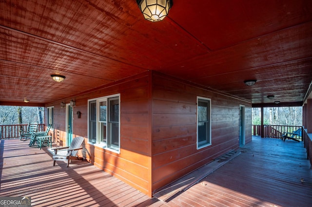 deck with covered porch