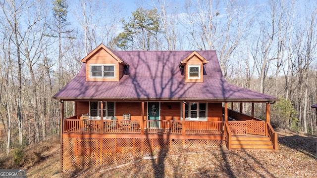 view of front of house featuring covered porch