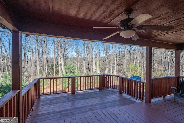 deck featuring ceiling fan