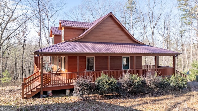 view of front of home with covered porch