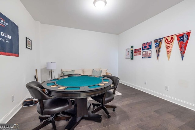 rec room featuring dark hardwood / wood-style flooring