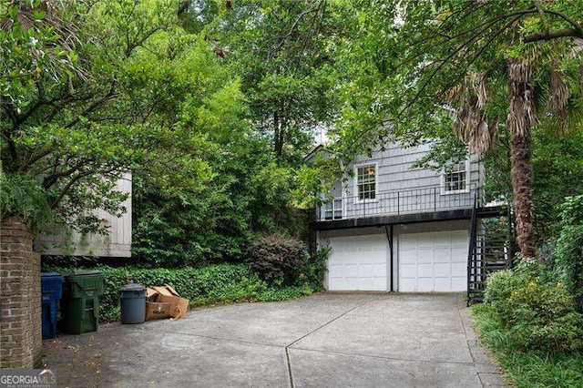 view of garage