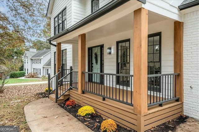 view of home's exterior featuring a porch