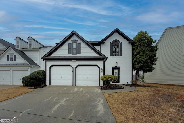 view of front of property featuring a garage