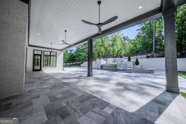 view of patio / terrace with ceiling fan