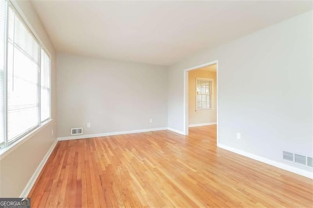 empty room featuring light wood-type flooring