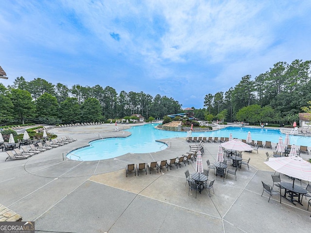 view of pool with a patio