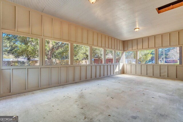 view of unfurnished sunroom