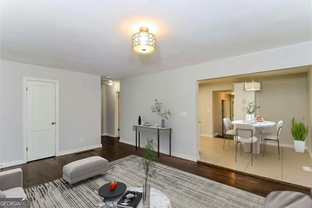 living room featuring hardwood / wood-style floors