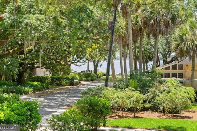 view of property's community featuring a water view