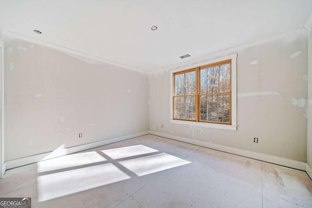 empty room with crown molding