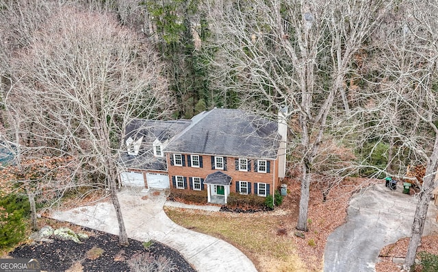 view of front of house with a garage