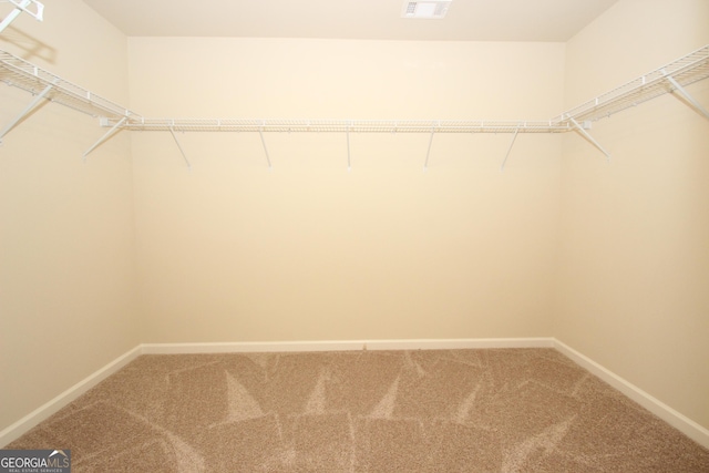 walk in closet featuring carpet