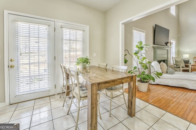 view of tiled dining room