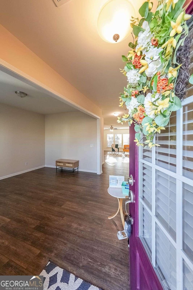 interior space featuring dark hardwood / wood-style floors