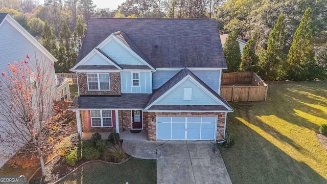 view of front of home with a front yard