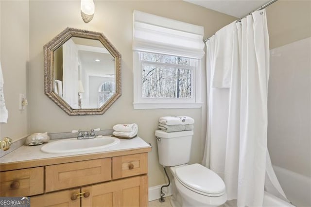 301 Benson Rd, Dallas, GA 30132 - full bathroom with shower / bath combo, vanity, and toilet