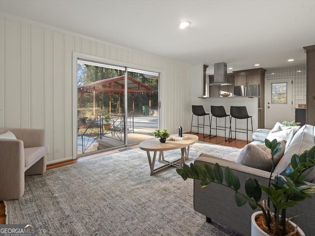 living room featuring hardwood / wood-style floors