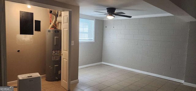 utility room featuring water heater