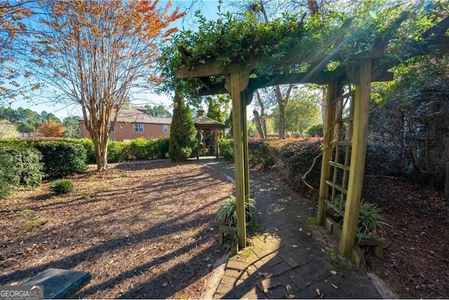 view of yard with a gazebo