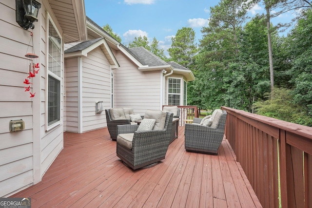 deck with an outdoor living space