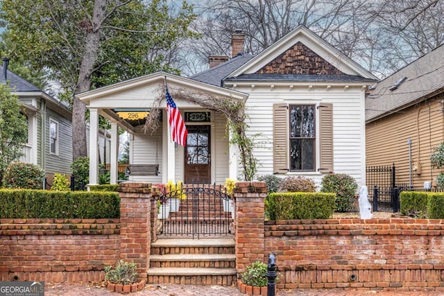 view of front of property with a porch