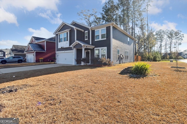 view of front of home with a garage