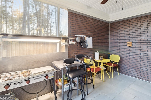 view of patio / terrace with ceiling fan