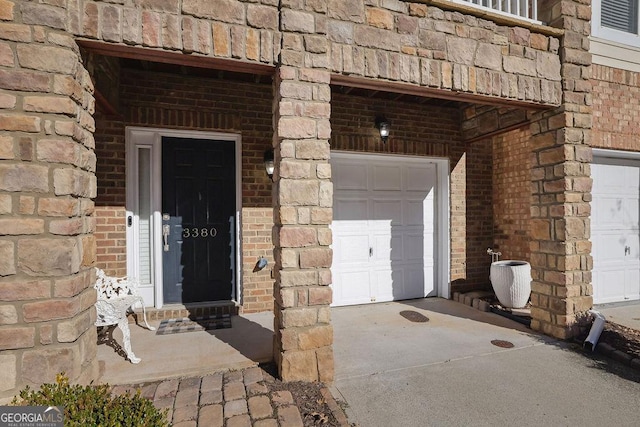 entrance to property with a garage