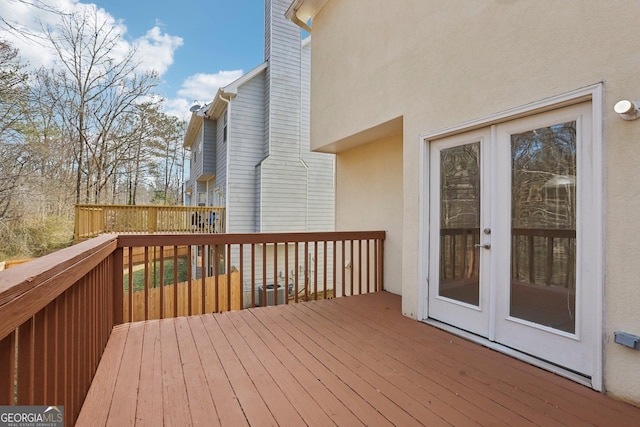 deck featuring french doors