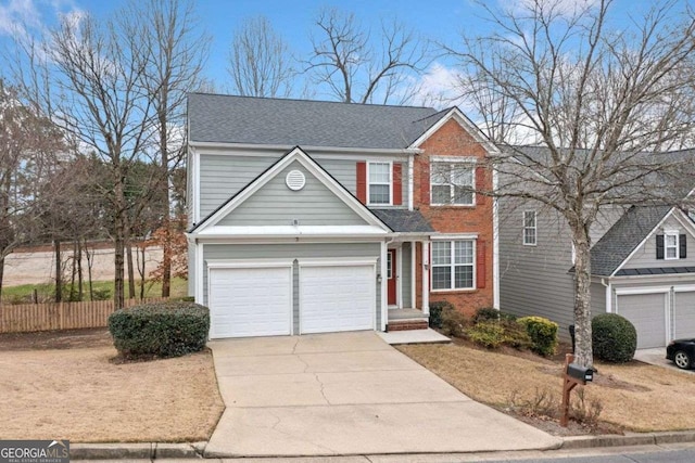 view of property with a garage