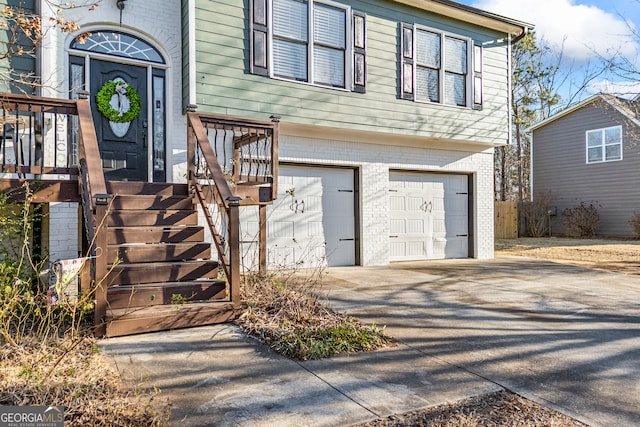 entrance to property with a garage