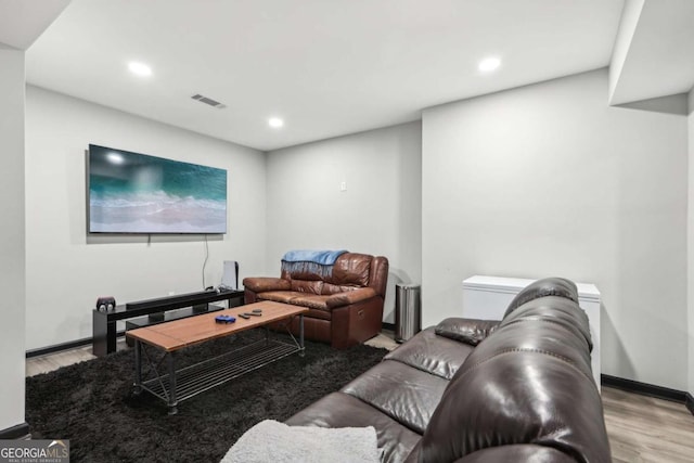 living room featuring hardwood / wood-style floors