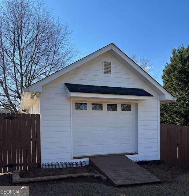 view of garage