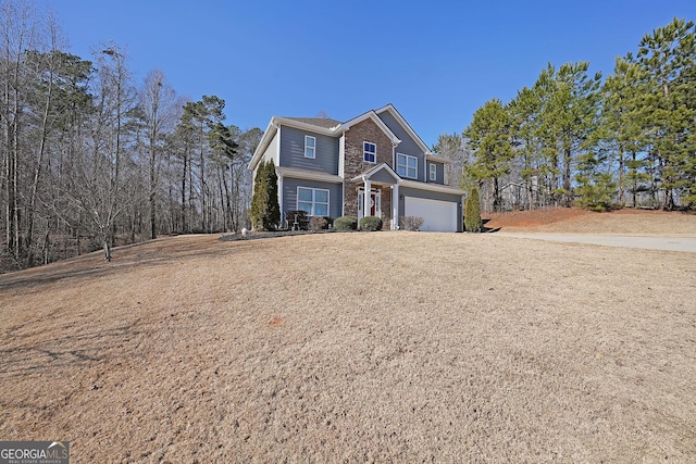 view of front property with a garage