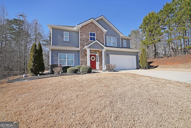 view of front of house with a garage