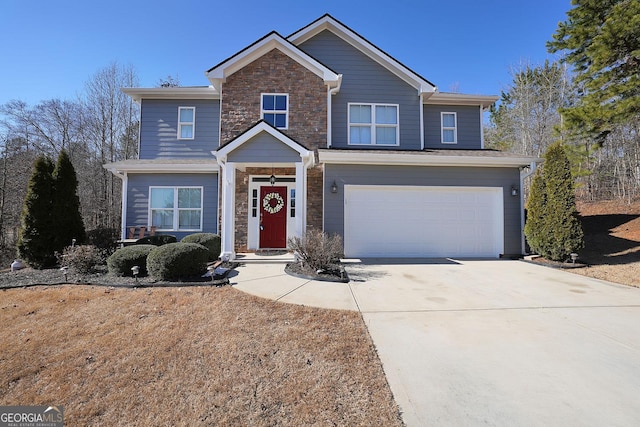 view of front facade with a garage