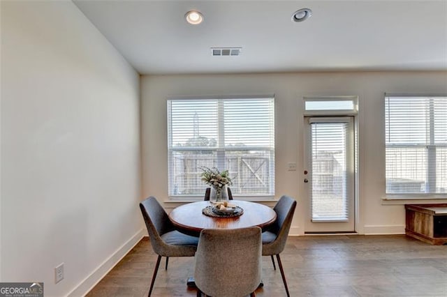 dining area with plenty of natural light