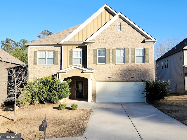 view of front of house with a garage