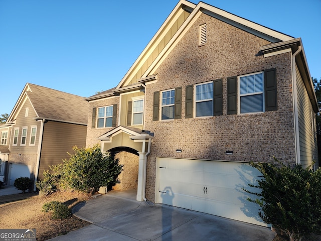 view of front facade with a garage