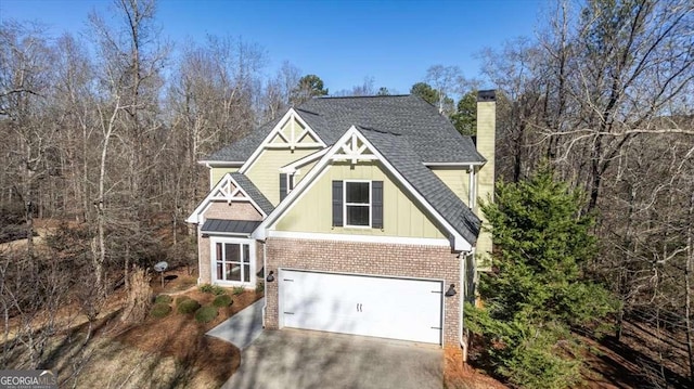 craftsman-style house with a garage