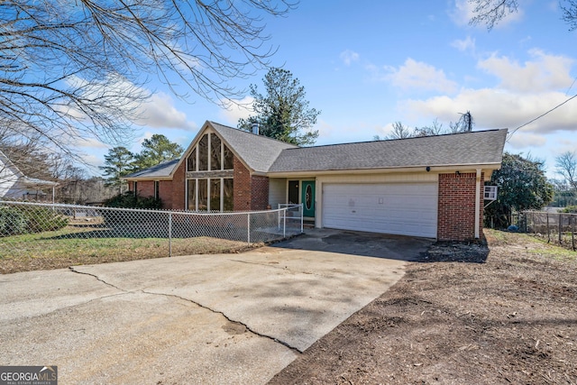 view of front facade with a garage