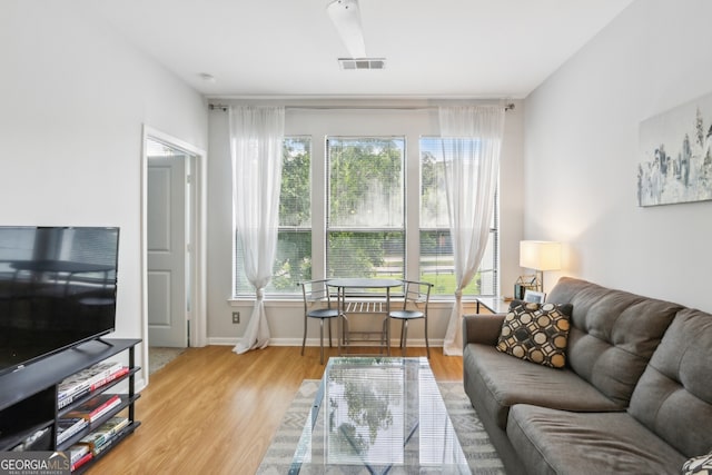 living room featuring hardwood / wood-style floors