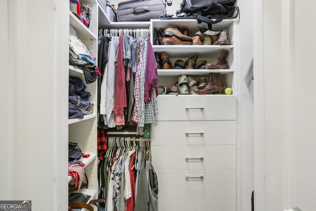 view of walk in closet