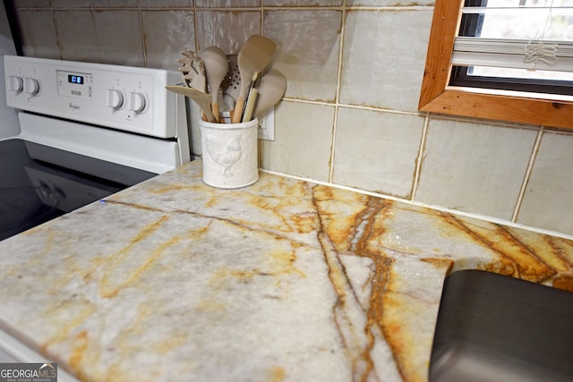 interior details featuring white stove