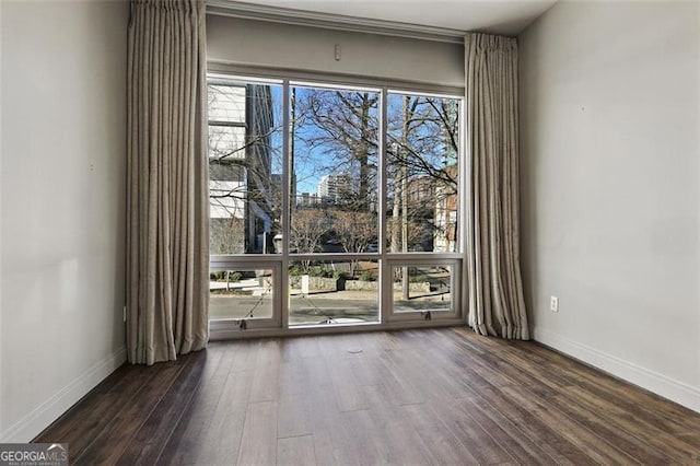 interior space featuring dark wood-type flooring